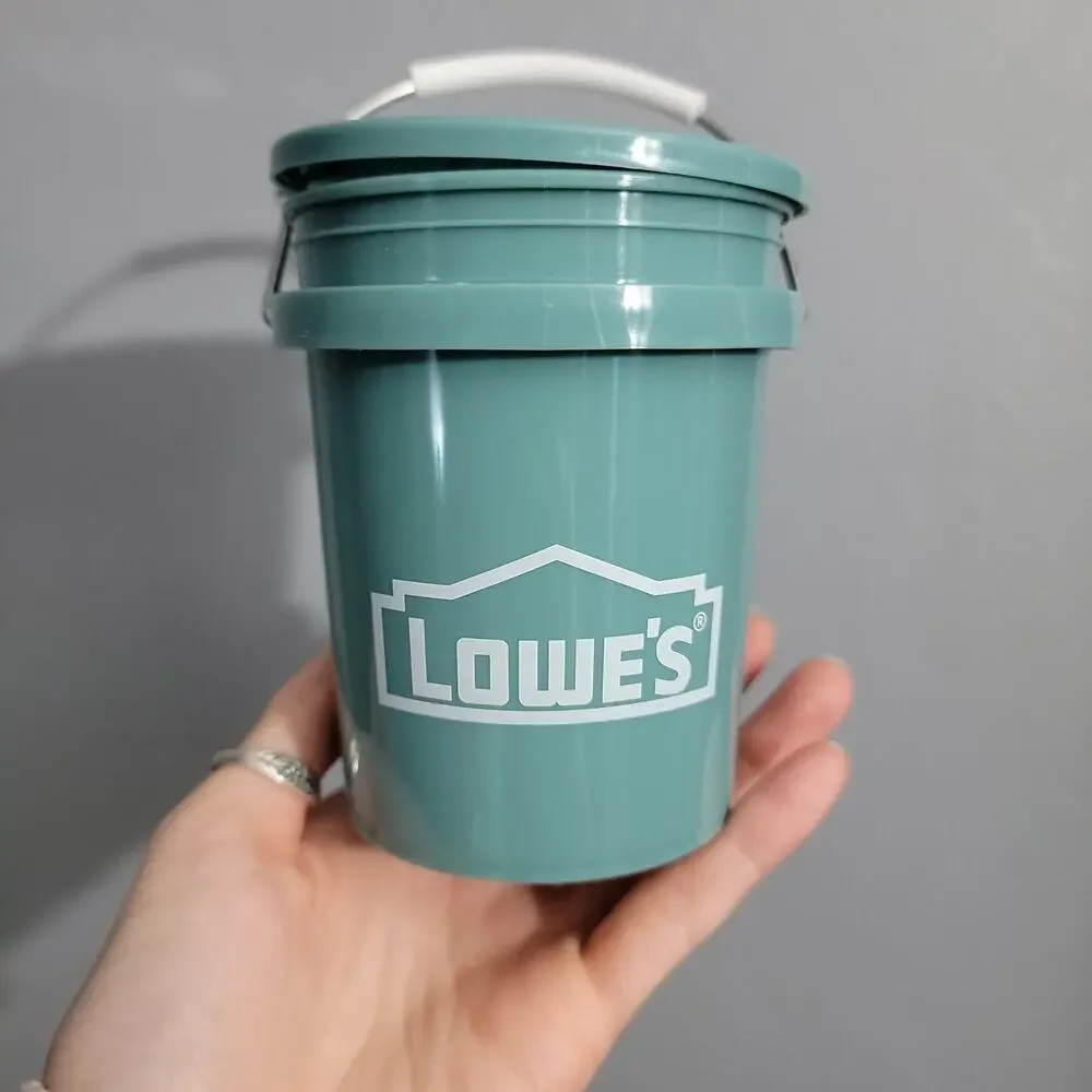 Lowes Black/Yellow Teeny Tiny Tote with TEAL Mini Teeny Tiny Lowe’s Bucket w/lid